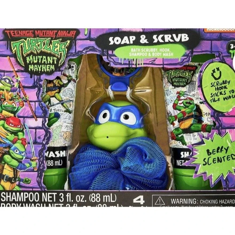 Teenage Mutant Ninja Turtles, Berry Scented 4 Piece Bath Set, Shampoo & Wash